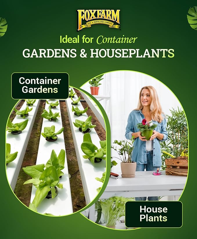FoxFarm Ocean Forest Potting Soil for Container Gardens - Light, Aerated Texture with Fish Emulsion, Crab Meal, Earthworm Castings - Houseplant Potting Mix for Seedlings & Plant Starts - 2 x 12 Quart