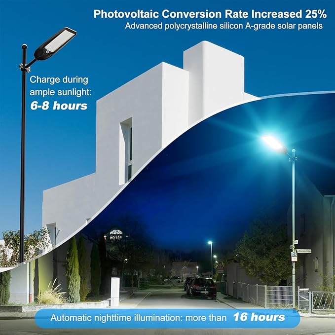 10000W Solar Street Lights Outdoor, Heavy Duty Solar Powered LED Flood Light Outside, Commercial Parking Lot Lighting Dusk to Dawn, Motion Sensor with Remote Waterproof for Garage, Pathway