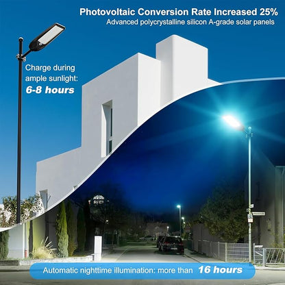 10000W Solar Street Lights Outdoor, Heavy Duty Solar Powered LED Flood Light Outside, Commercial Parking Lot Lighting Dusk to Dawn, Motion Sensor with Remote Waterproof for Garage, Pathway