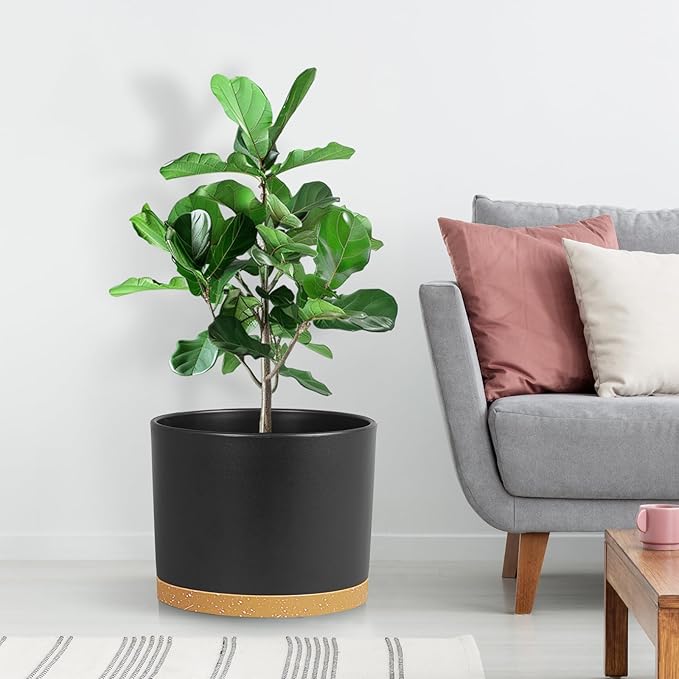 Large Plant Pots Set of 3 – 8", 9", 10" Indoor Flower Pots with Drainage Holes and Saucers, Big Planters for Monstera, Fiddle Leaf Fig, Snake Plant – 5 Colors