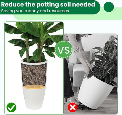2-Pack Round Planter Insert - Plant Pot Insert with Drainage Holes, Use Less Potting Soil, Planter Accessories for Indoor & Outdoor Use (18 inch)