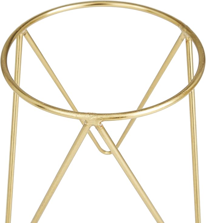 CosmoLiving by Cosmopolitan Metal Indoor Outdoor Planter Small Planter Pot with Removable Stand, Set of 2 Planters 7", 7"W, Gold