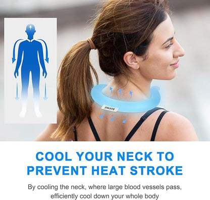 2-Pack Reusable Neck Cooling Tubes with Insulated Bag – Fast Freeze Ice Neck Wraps for Hot Weather, Sports & Outdoor Use, Eco-Friendly Ice Ring for Instant Cooling Relief Size M (Powder Blue)