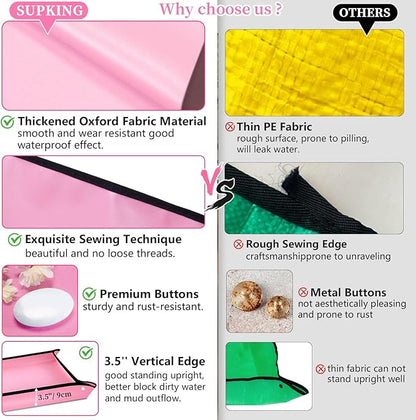 SupKing Repotting Mat for Indoor Plant Transplanting 29.5"x 29.5" Pink Garden Mat for Plant Lovers Oxford Fabric Portable Potting Tray for Gardening Mess Control