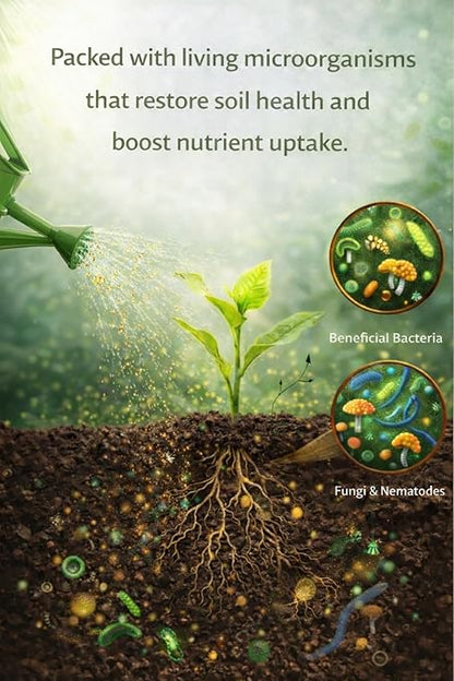 Worm Castings Tea Plant Juice - Gallon. Concentrated Worm Tea with Kelp and Feather Meals. Indoor and Outdoor Soil Restorer and Plant Fertilizer for All Vegetation with Soil. (Gallon)