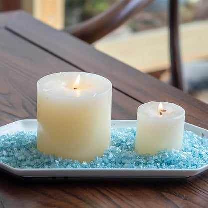 HappyFiller 1.3 LB Sky Blue Crushed Glass for Resin Art,Craft,Fairy Garden Terrarium Topper Dressing Granule Sands Vase Filler Small Pebbles,Candle Holder,Wedding Decor Gems,3-8mm