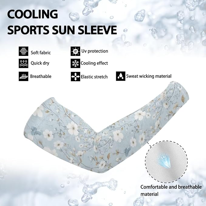 Binienty Unisex Arm Sleeves for Driving, Golf, Cycling, Sports, UV Protector Cooling Arm Sleeves Cover