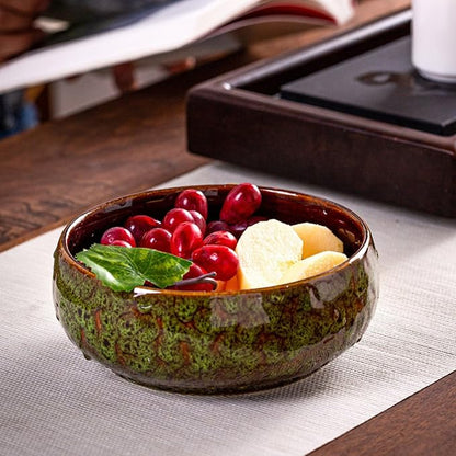 Lotus Bowl Planter, Lotus Bowls for Planting in Water Indoors, Ceramic Planters for Indoor Plants, Thickened Round Planter, for Succulent Plants Leak-Proof Design (Green)