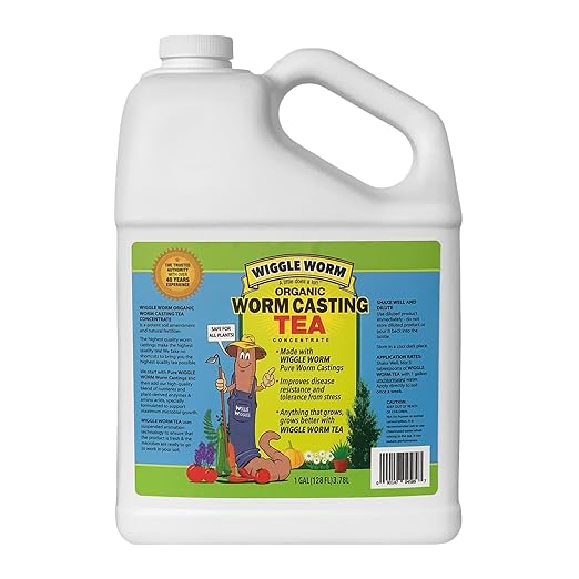 Pure Worm Castings Tea, 1 Gallon - Organic Liquid Fertilizer and Soil Amendment Concentrate for Indoor and Outdoor Plants