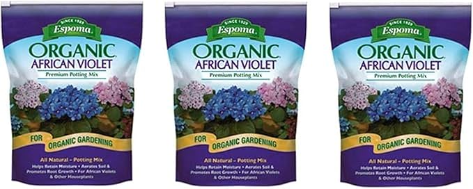 Espoma AV4, Organic African Violet Potting Mix, 4-Quart Pack of 3