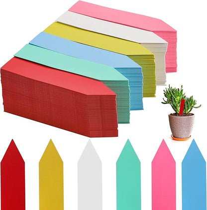Foraineam 600 Pcs 4 Inches Plant Labels 6 Colors Plastic Waterproof Plant Tags Nursery Garden Labels Pot Marker Garden Stake Tags