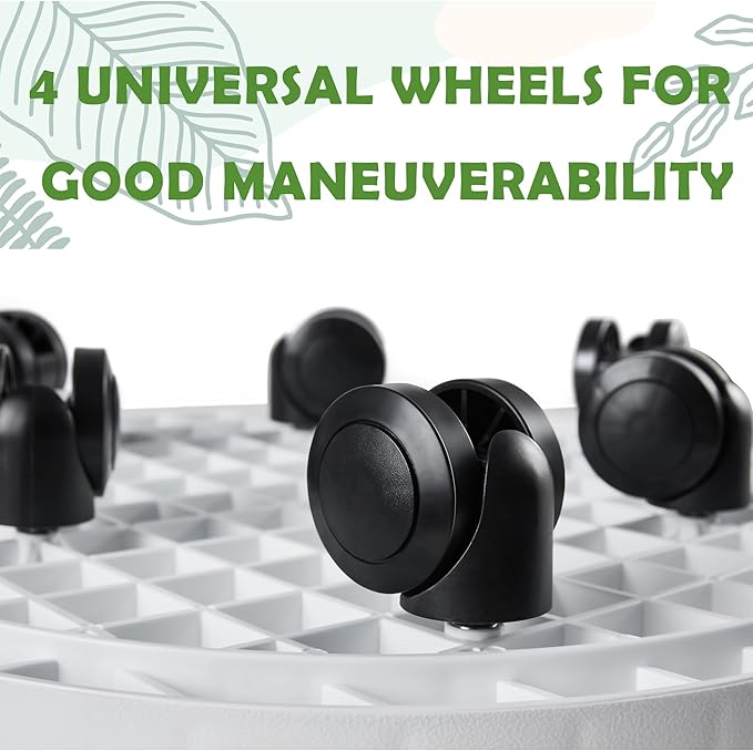 20.5 Inch Planter Caddies Rolling Saucer Caddy with Wheels, Heavy Duty Wheeled Stand for Potted Plant, Round Coaster Roller Base Tray with Casters, Flower Pot Dolly Holder for Indoor Outdoor