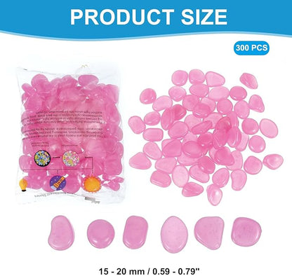 PATIKIL Glowing Stones, 300 Pcs Glow in The Dark Rocks for Indoor Outdoor Fish Tank Decorations Garden Yard Landscaping Gifts for Friends, Dark Purple