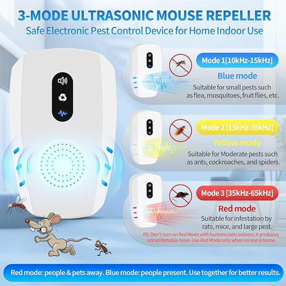 2026 Cvtayn Upgraded Ultrasonic Pest Repellent Indoor Insect Repeller,Pest Control,Repellent Roach,Mouse,Bugs,Mosquito,Mice,Spider, Ant,Rodent Repellent Ultrasonic Plugin,3 Mode Switching,10 Packs