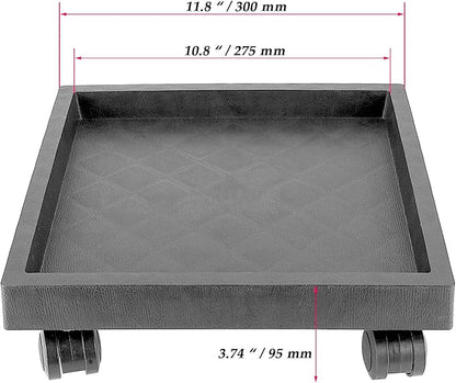 JOIKIT 2 Pack 11.8 Inch Square Plant Caddy with Wheels, Heavy Duty Rolling Plant Stand, Wheeled Planter Saucer Tray, Square Pot Trolley for Indoor Outdoor