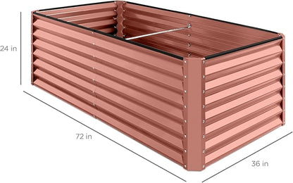 Best Choice Products 6x3x2ft Outdoor Metal Raised Garden Bed, Deep Root Box Planter for Vegetables, Flowers, Herbs, 269 Gallon Capacity, 100% Non Toxic Materials - Terracotta
