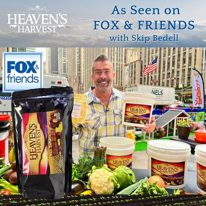 Heaven's Harvest Survival Seed Bank Kit (+Free Bonus eBook!) — 5 Year Supply of Non-GMO Heirloom Vegetable Seeds for Planting a 1+ Acre Garden Outdoors. Resealable Mylar Bags for 100% Secure Storage.