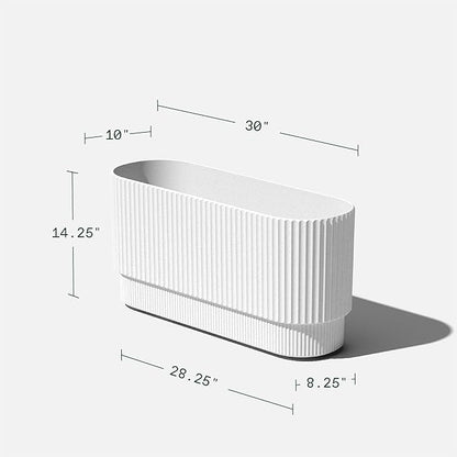 Veradek Demi Series Long Planter for Porch, Patio, Backyard | Durable Plastic-Concrete Material | Modern Décor for Shrubs, Flowers