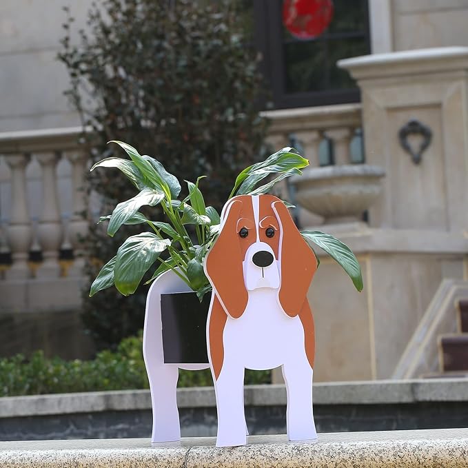 Beagle Gifts for Women,Beagle Dog Planter Outdoor Plant Pot,Cute Dog Flower Pots for Garden Decoration,Birthday Gifts for Women,Plant Container Holder Small Beagle