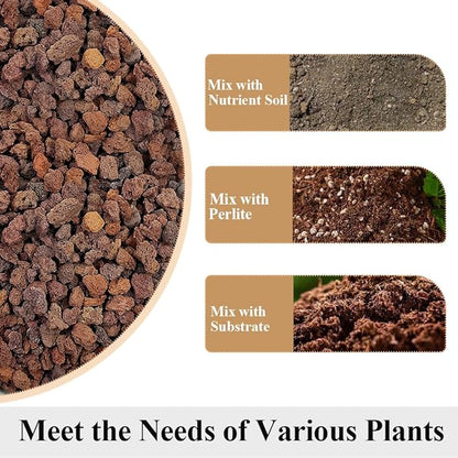 Red Horticultural Lava Rocks for Plants, 2lb Succulents Cactus Bonsai Soil Volcanic Rocks for Aquarium Outdoor Decorative Stones for Craft Projects, Vase Fillers