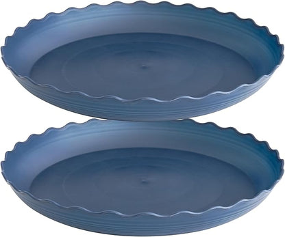 2 Pack of 16 inch Plant Saucer Plant Tray, Plastic Plant Saucer, Heavy Duty Plant Tray for Pots, Plant Saucers for Indoors Planter, Garden Water Plate Bowls for Gallon Grow Bags (Blue)