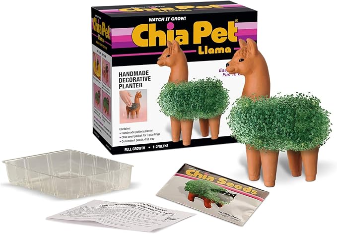 Chia CP439-01 Pet Llama Decorative Pottery Planter, Easy to Do and Fun to Grow