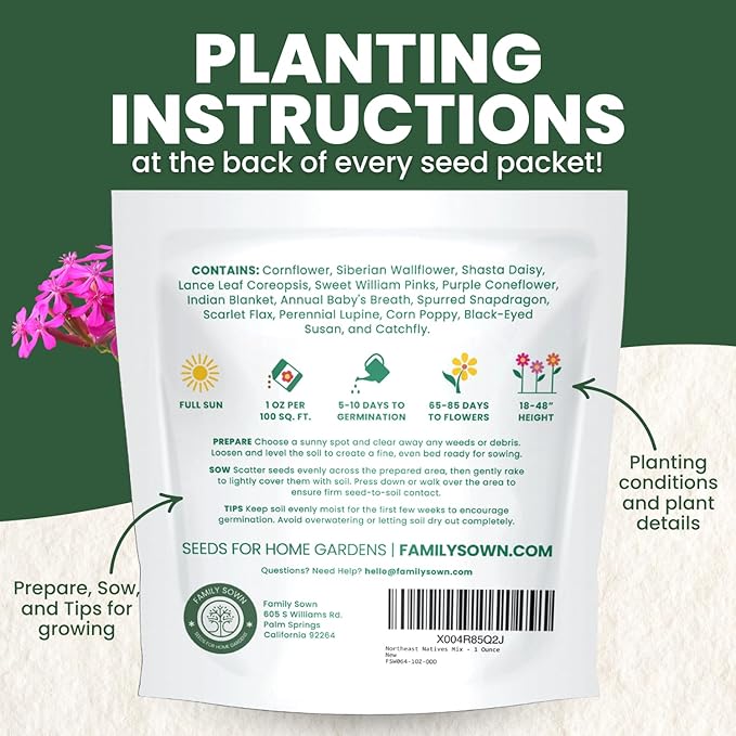 Northeast Natives Mix – 16,000 Seeds for Planting – 2026 Season – 1 Ounce Pouch