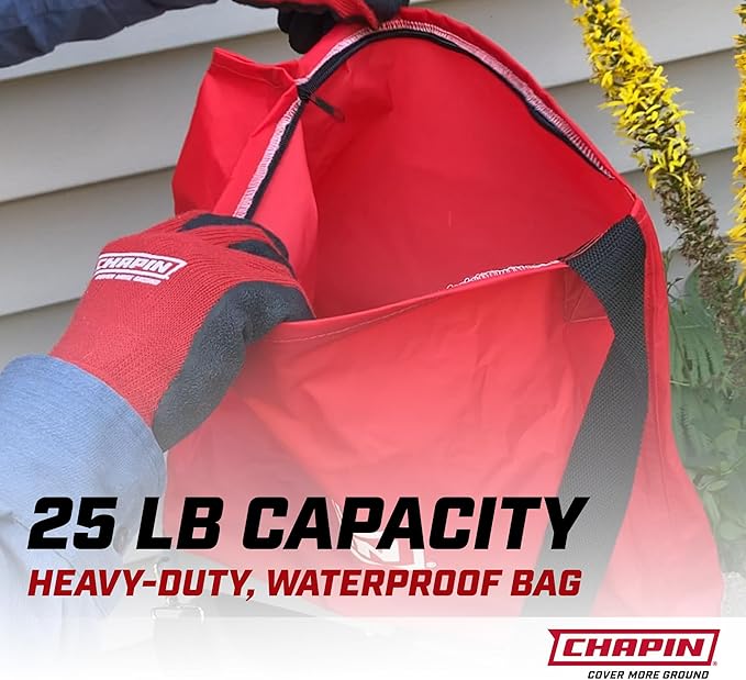 Chapin 84700A 25-Pound Professional Handheld Bag Seed spreader with Waterproof Bag,Enclosed Gears,Rear Baffle,Adjustable Shoulder Strap and Multiple Spread Options,Red,(Pack of 2)