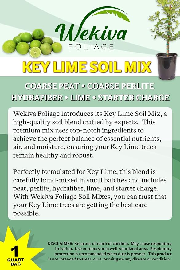 Key Lime Tree Growing Soil Mix – Custom Soil Blend – Potting Mix for Key Lime Trees – Developed by and for Professional Nursery Growers - Nutrient-Rich Formula (1 Quart)