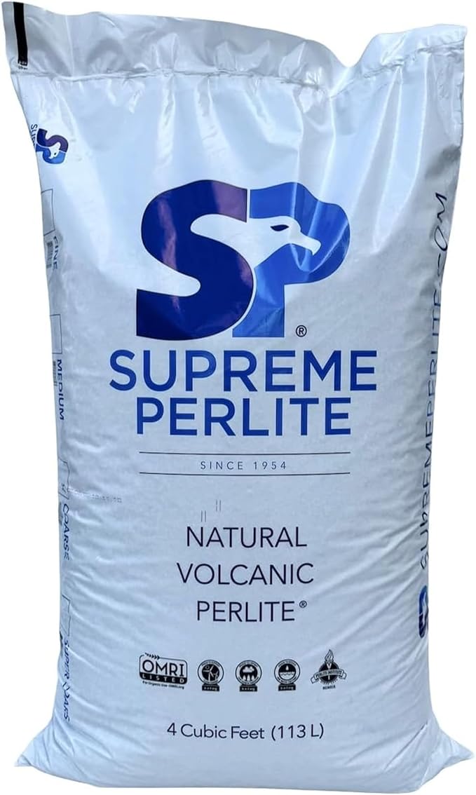 Supreme Perlite Medium Horticultural Perlite, 4 Cubic Feet Bag - Organic Potting Soil Mix Amendment for Seed Starting, Succulent, Cactus, Orchid, Bonsai, and Indoor or Outdoor Gardening