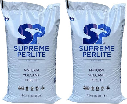 Supreme Perlite 2 Pack Coarse Horticultural Perlite for Potting Soil, Seed Starting, Propagation, Organic Gardening & Soil Aeration, 4 Cu Ft Bag