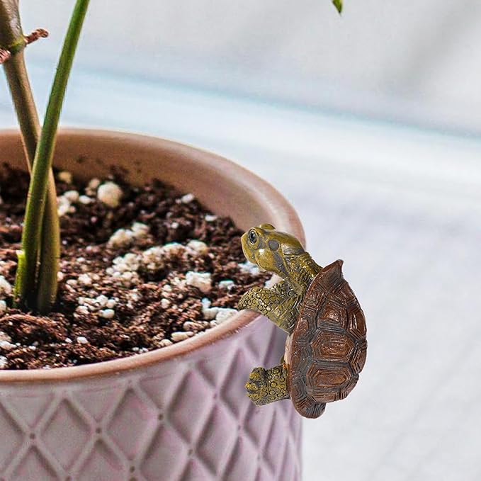 Tortoise Figure Plant Pot Hanger, Resin Climbing Flower Pot Hanger Figurines Cute Animal Hanging Turtle Statue Plant Pot Hugger Planter Pot Gift for Yard Garden Ornaments Vase Terrarium Decorations