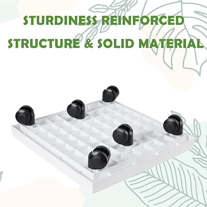 11.4 Inch Square Rolling Plant Caddy Saucer with Wheels, Heavy Duty Wheeled Planter Stand for Potted Plant, Coaster Roller Base Tray with Casters, Flower Pot Dolly Holder for Indoor Outdoor