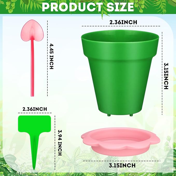 36 Packs Cupcake Plant Nursery Pots with Humidity Dome Small Flower Pots Plastic Planting Containers Cups with Saucers and Shovel for Indoor Outdoor Plant Succulent Display(Colorful)