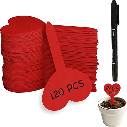 120PCS Plant Labels for Outdoor Garden Waterproof Red Plastic Plant Tags for Seedlings Garden Marker Plants Markers Plastic Gardening Gifts for Women Unique