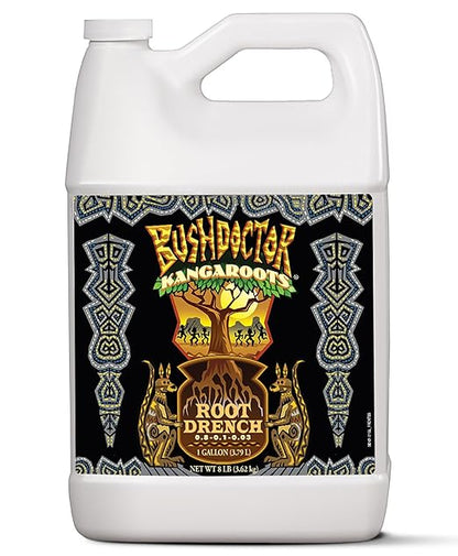 FoxFarm Bush Doctor Kangaroots Root Drench Inoculant – Enhances Root Efficiency, Immediate Nutrient Uptake, Custom Soil Microbes - Ideal for Hydroponic & Soil Applications - 1 Gallon