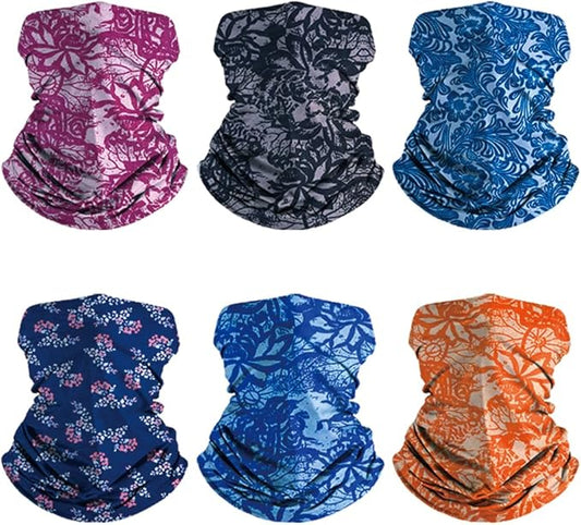 6-Pack Balaclava Face Mask for Men & Women - UV Protection Neck Gaiter, Multi-Use Cycling Mask & Breathable Headband