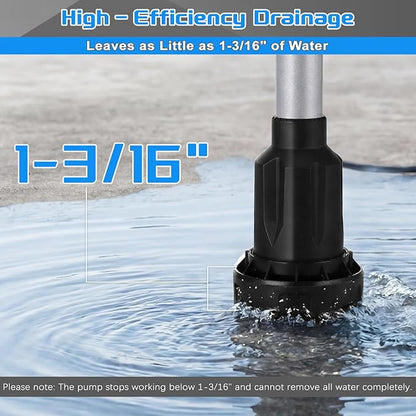 Cordless Stick Water Transfer Pump, with 2×4000mAh Batteries&Charger, 3/4" Outlet 78.7'' Hose, 770GPH 21V Handheld Water Transfer Pump for Pool/Garden/Pond/Boat/RV/Rain Barrels/Outdoor Draining