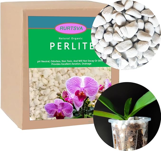 Natural Organic 1-2CM Chunky Perlite 20QT for Plants Horticultural Coarse Pearlite Bulk Potting Mix Garden Soil Amendment for Enhanced Drainage and Ventilation for Indoor Outdoor Plants