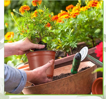 Nuanchu 600 Pcs 4 Inch Plant Nursery Pots, Small Seed Starting Pots, Seedling Plastic Plant with Drainage Holes, Outdoor Indoor Planting, Brick Red