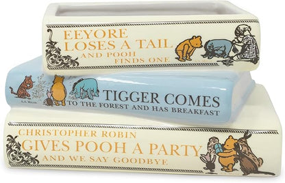 Steel Mill & Co Original Small Book-Shaped Decorative Planter, Ceramic Planter for Home Decor, Cute Bookshelf Decor, Unique Planter for Book Lovers, The House at Pooh Corner