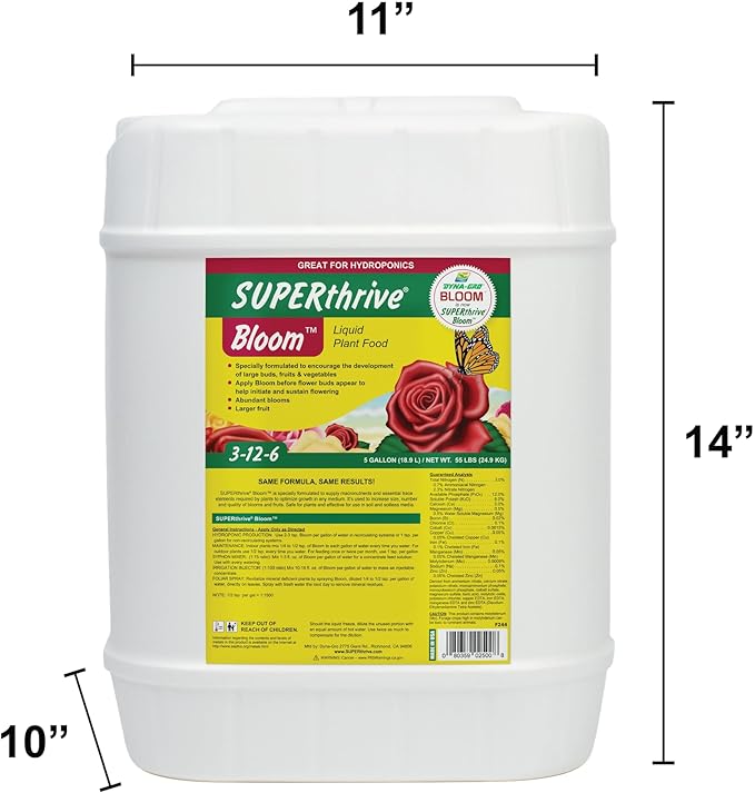 Dyna-Gro DYBLM500 BLM-500 5 Gallon Bloom 3-12-6 Liquid Plant Food, White