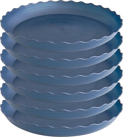 6 Pack of 6 inch Plant Saucer Plant Tray, Plastic Plant Saucer, Heavy Duty Plant Tray for Pots, Plant Saucers for Indoors Planter, Garden Water Plate Bowls for Gallon Grow Bags (Blue)