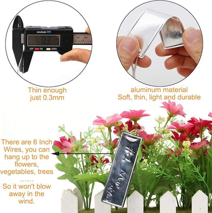 Aluminum Plant Labels, Double Sided Metal Labels, Metal Label Tree ID Tags Durable & Waterproof Pot Label Tag Outdoor Marker for Indoor Outdoor Gardening Nursery (50)
