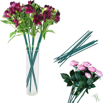 Green Bamboo Plant Stakes, Plant Sticks Support for Indoor and Outdoor Plants, Garden Wood Sturdy Bamboo Sticks, Floral Plant Support Stakes for Garden Plants 25 Pack（15 Inches）