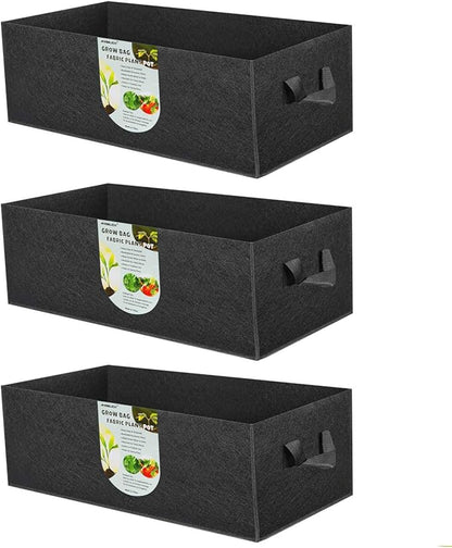 ANGELIOX 3 Pack Grow Bags, 6 Gallon/24L 300G Thickened Nonwoven Fabric Garden Bed Square Flower Planter Containers Pots with Handles for Potato Onion