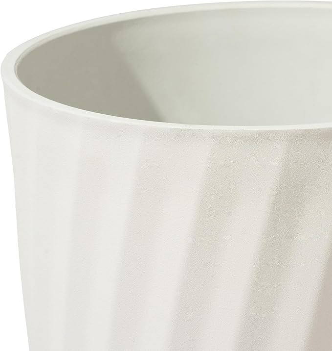 La Jolie Maison 24 Inch Tall Planter, Matte White Tree Planter with Shelf Insert, Morden Large Round Plant Pot Container for Indoor/Outdoor, Front Door, Patio and Deck, 1 Pack