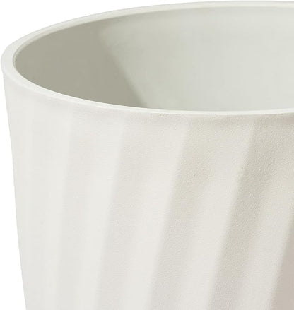 La Jolie Maison 24 Inch Tall Planter, Matte White Tree Planter with Shelf Insert, Morden Large Round Plant Pot Container for Indoor/Outdoor, Front Door, Patio and Deck, 1 Pack