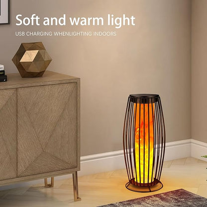 Solar Outdoor Floor Lamp, Flickering Flame Solar Outdoor Light,Solar Lanterns Outdoor Waterproof, Auto On/Off Solar Lantern for Porch, Garden, Patio, Lawn, Deck, Decorating