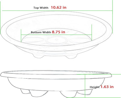 6 Pack of Plant Saucer 10 inch, Heavy Duty Pot Saucers for Plants, Plant Drip Trays for Indoors Outdoor, Plant Water Tray for Planters, Black
